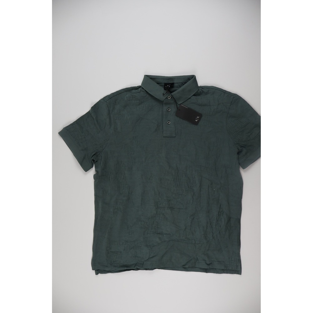 Armani Exchange Mens Polo Shirt Green Logo Large NWT $95